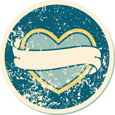 Bir insan tarafından çizilmiş kalp ve bayrağın sembolik depresif dövme şekli