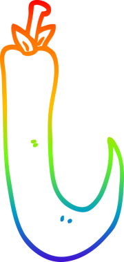 Bir insan tarafından çizilmiş kırmızı kırmızı kırmızı acı biber çizgi çizimi