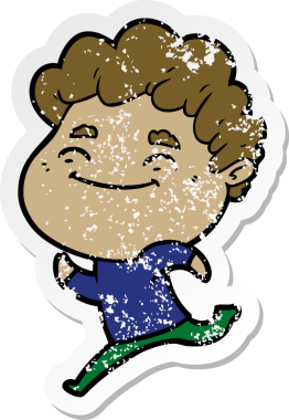 Bir insan tarafından çizilmiş, karikatür dostu bir adamın sıkıntılı çıkartması.