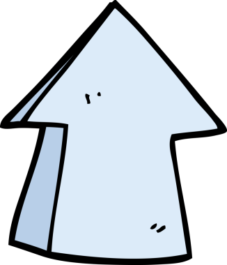 Bir insan tarafından çizilmiş karalama işaretli ok