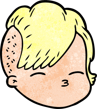 Bir insan tarafından çizilmiş bir kadın yüzü.