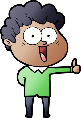 Bir insan tarafından çizilmiş mutlu bir adam.