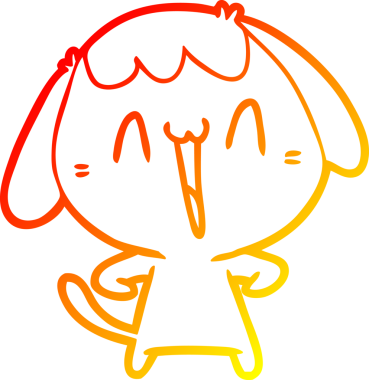 Bir insan tarafından çizilmiş sevimli bir köpeğin sıcak çizgi çizgisi.