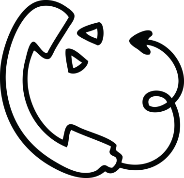 Bir insan tarafından çizilmiş bir telefon ahizesinin çizgi çizimi