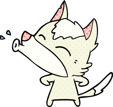 Bir insan tarafından çizilmiş uluyan kurt çizgi filmi.