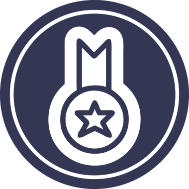 Bir insan tarafından çizilmiş madalya ödülü simgesi