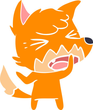 bir insan tarafından çizilmiş kızgın düz renkli tilki çizimi