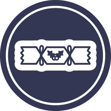 Bir insan tarafından çizilmiş noel krakeri dairesel simgesi