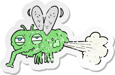 Bir insan tarafından çizilmiş iğrenç osuruk sineğinin gerilimli çıkartması.