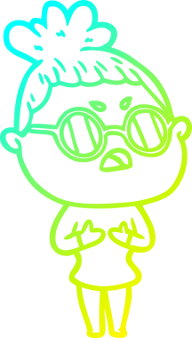 Bir insan tarafından çizilmiş bir çizgi filmin soğuk gradyan çizimi.