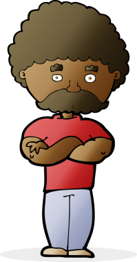 Bir insan tarafından çizilmiş kolları olan çizgi film babası.