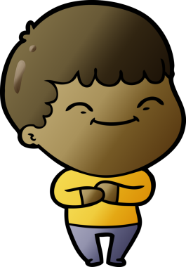 Bir insan tarafından çizilmiş mutlu çocuk çizgi filmi.