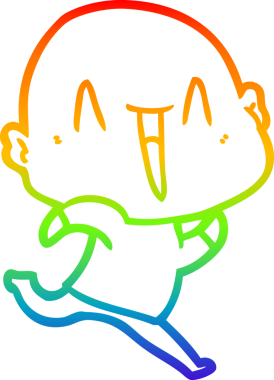 gökkuşağı gradyan çizimi mutlu bir çizgi kel adamın çizimi bir insan tarafından çizildi