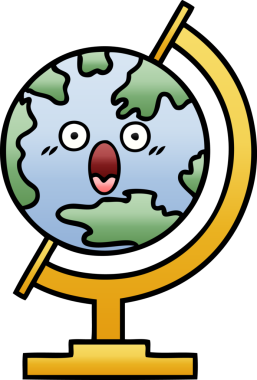 Bir insan tarafından çizilmiş dünyanın gölgeli bir karikatürü.