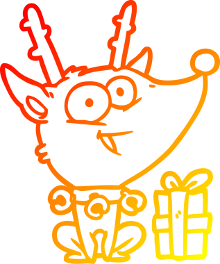 Bir insan tarafından çizilmiş bir Ren geyiğinin sıcak gradyan çizgisi.