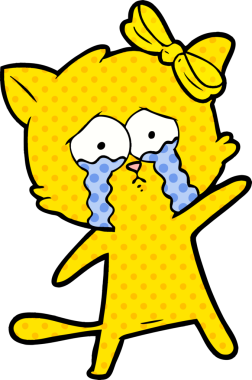 Bir insan tarafından çizilmiş çizgi film kedisi.