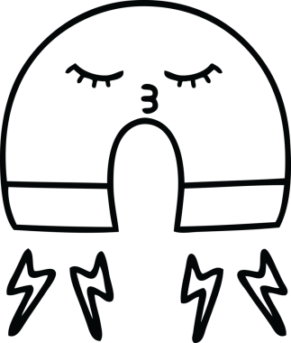 Bir insan tarafından çizilmiş mıknatıs çizimi