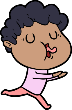 Bir insan tarafından çizilmiş çizgi film şarkıcısı.