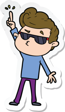 Bir insan tarafından çizilmiş havalı bir adamın çıkartması.