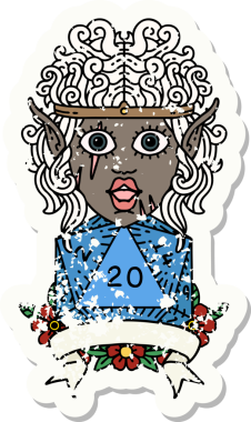 Retro Dövme Tarzı Bir insan tarafından çizilmiş 20 zarlı barbar karakter