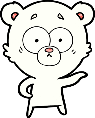 Bir insan tarafından çizilmiş kutup ayısı karikatürü