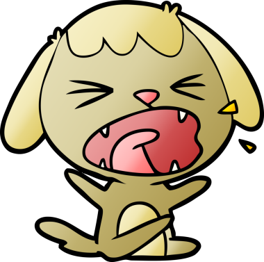 Bir insan tarafından çizilmiş şirin bir köpek havlaması.