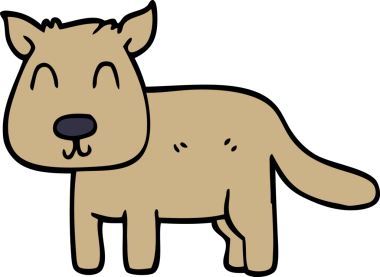 Bir insan tarafından çizilmiş sakin bir köpek.