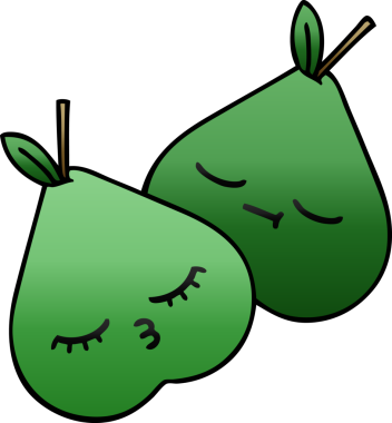 Bir insan tarafından çizilmiş armutun gölgelenmiş karikatürü