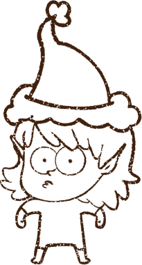 Noel Elf Kömürü Bir insan tarafından çizilmiş