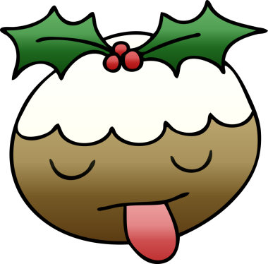 bir insan tarafından çizilmiş gölgelenmiş gölgeli noel pudingi.