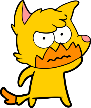 Bir insan tarafından çizilmiş tilki çizgi film karakteri