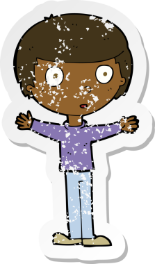 Bir insan tarafından çizilmiş bir karikatürün gerilimli çıkartması şaşırttı.