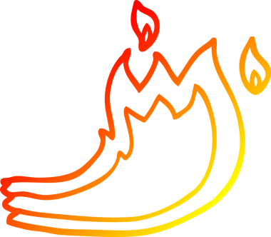 Bir insan tarafından çizilmiş çizgi film alevinin sıcak çizgi çizimi