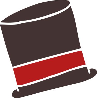 Bir insan tarafından çizilmiş düz renkli çizgi film şapkası