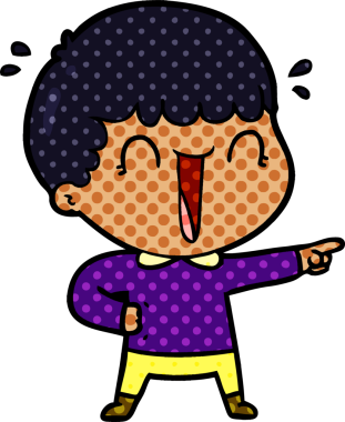 Bir insan tarafından çizilmiş, gülen çizgi film adamı.