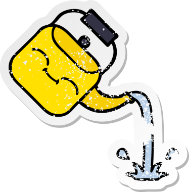 Bir insan tarafından çizilmiş tatlı bir karikatürün sıkıntılı çıkartması.