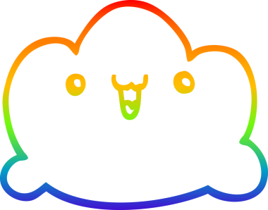 gökkuşağı gradyanı bir insan tarafından çizilmiş bir karikatür bulutunun çizimi