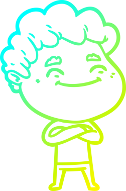 Bir insan tarafından çizilmiş karikatür cana yakın bir adamın çizimi.