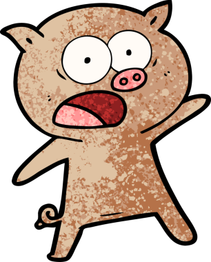 Bir insan tarafından çizilmiş domuz bağırması.