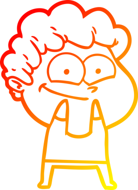 Bir insan tarafından çizilmiş mutlu bir adamın çizgi çizimi.