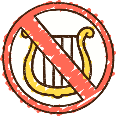 Bir insan tarafından çizilmiş Müzik Yasağı Tebeşiri