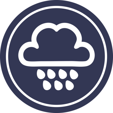 Bir insan tarafından çizilmiş yağmur bulutu dairesel simgesi