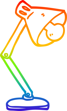 Bir insan tarafından çizilmiş çizgi film ofis lambası gradyan çizimi