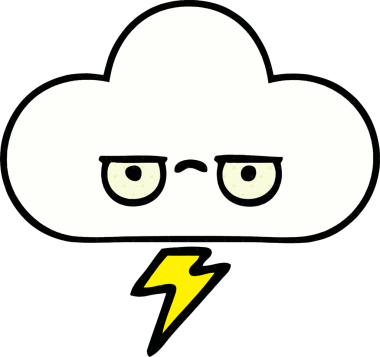 Bir insan tarafından çizilmiş bir fırtına bulutunun karikatürü.