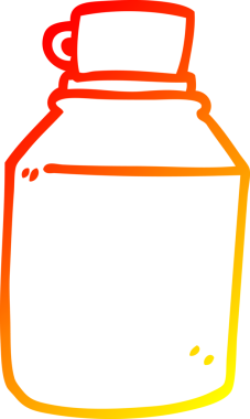 Bir insan tarafından çizilmiş sıcak çizgili sıcak içecek şişesi.