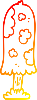 Bir insan tarafından çizilmiş bir mantarın sıcak gradyan çizimi