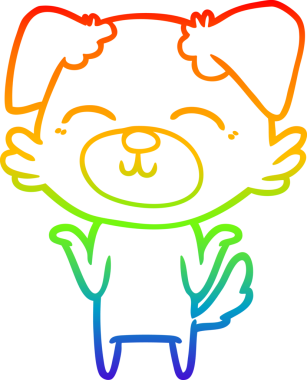 gökkuşağı gradyan çizimi bir insan tarafından çizilmiş bir çizgi köpek