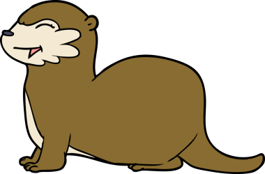 Bir insan tarafından çizilmiş gülen su samuru çizgi filmi.