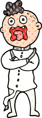 Bir insan tarafından çizilmiş çizgi roman tarzı çılgın bir adam.