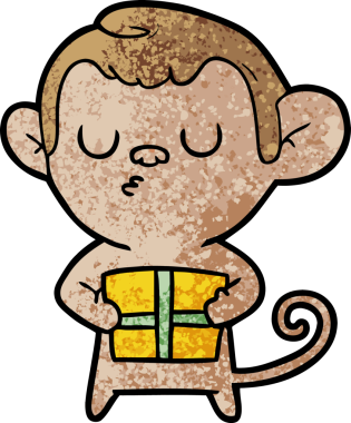 Bir insan tarafından çizilmiş çizgi maymun.